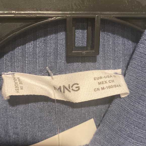 MANGO Women’s High Collar Blue Long Ribbed Sweater Size Small - Picture 8 of 9